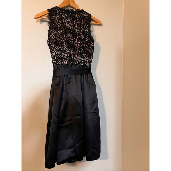 Banana Republic 2 Sleeveless Lace Bodice Satin Bottom Knee Length Cocktail Dress - Picture 6 of 11